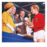 Bobby Moore Collecting the Football World Cup Trophy in 1966 Giclee Print by John Keay