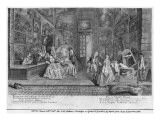 The Shop Sign of Gersaint, Engraved by Pierre Aveline reproduction procédé giclée par Jean Antoine Watteau