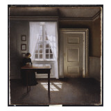 A Woman Sewing in an Interior, 1901 Giclee Print by Vilhelm Hammershoi