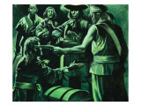 Sir Henry Morgan and Chest of Treasure Giclee Print by Ron Embleton