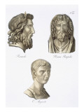 Romulus, Numa Pompilius and Augustus From, 'L'Antique Rome', Pub. 1796 Giclee Print by Jacques Grasset de Saint-Sauveur
