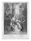 The Family, Engraved by Pierre Aveline reproduction procédé giclée par Jean Antoine Watteau