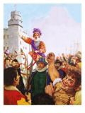 Queen Elizabeth I Making Her Armada Speech Giclee Print by C.l. Doughty