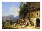 Monks Feeding the Poor, Italy, 1864-65 Giclee Print by Heinrich Burkel