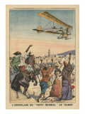 The 'Petit Journal' Airplane Flying over Morocco Giclee Print by French School 