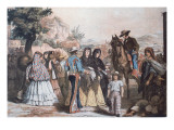 Traditional Mexican Mid-Nineteenth Century Costumes Gicléedruk van Austrian School