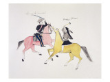 Symbolic Portrayal of the Conflict Between the Indians and the Whites Giclee Print by Kills Two 