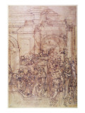 W.29 Sketch of a Crowd for a Classical Scene reproduction procédé giclée par Michelangelo Buonarroti 