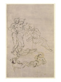 Figural Study for the Adoration of the Magi reproduction procédé giclée par Leonardo da Vinci 