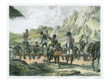 Negro Slaves Washing Diamonds, Curralinho Giclee Print by Austrian School 
