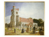 The Old Church, Ewell, 1847 reproduction procédé giclée par William Holman Hunt