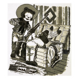 Teddy Bears Playing Cowboys and Indians reproduction procédé giclée par English School 