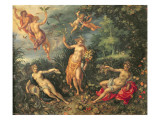 Abundance and the Four Elements, C.1606 reproduction procédé giclée par J. Brueghel