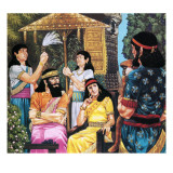 Assyrian King and Queen Receiving a Monkey Giclee Print by Richard Hook