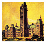 Canada's Parliament House in Ottawa Lámina giclée por English School
