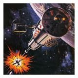 War in Outer Space, as Envisaged in 1977 Reproduction procédé giclée par Gerry Wood