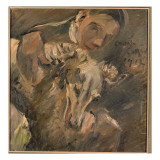 Max Mainer with a Siberian Greyhound, 1917 reproduction procédé giclée par Lovis Corinth