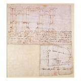 W.23R Architectural Sketch with Notes Giclee Print by Michelangelo Buonarroti 