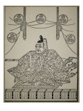 Portrait of Shogun Tokugawa Ieyasu in Court Dress Reproduction procédé giclée par Japanese School 