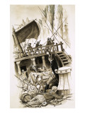 Sailing Ship with Cattle on Board Lámina giclée por English School Sailing Ship with Cattle on Board Lámina giclée por English School