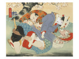 Couple Having Sex under a Cherry Tree Giclee Print by Japanese School 