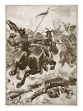 A Fierce Hand-To-Hand Fight Ensued Giclee Print by Stanley L. Wood
