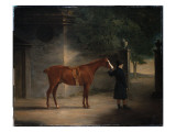 A Hunter and a Groom in a Courtyard, 1816 Giclee Print by John E. Ferneley