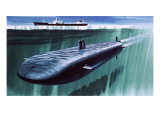 Atomic Submarine under the Ice Giclée-Druck von English School 
