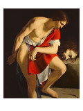 David Contemplating the Head of Goliath Giclée-tryk af Orazio Gentileschi