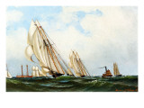 The 'sappho' Off Sandy Hook Lightship, 1870 Giclee Print by Antonio Jacobsen