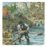 Gold Washing in California, from a Book Pub. 1896 Giclee Print by American School 