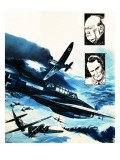 Spitfires in a Dogfight with German Messerschmitts Reproduction procédé giclée par Gerry Wood