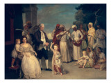 Sir Elijah and Lady Impey and their Three Children reproduction procédé giclée par Johann Zoffany