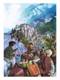 Lewis and Allan's Himalayan Journey Giclee Print by Clive Uptton