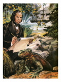 Charles Darwin on the Galapagos Islands Giclee Print by Andrew Howat