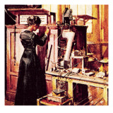Madame Curie in Her Laboratory Giclee Print by English School 