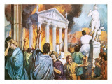 Destruction of the Temple of Ephesus reproduction procédé giclée par Alberto Salinas