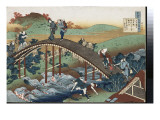 Autumn Leaves on the Tsutaya River reproduction procédé giclée par Katsushika Hokusai