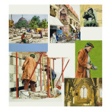 The Skills and Craft of the Stonemason Giclee Print by David Nicolle