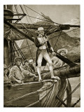 Captain Cook Approaching New Zealand Reproduction procédé giclée par Richard Caton Woodville II