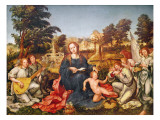 Virgin and Child and Angels, 1536-38 Giclee Print by Gregorio Lopez