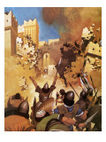 Joshua at the Walls of Jericho reproduction procédé giclée par Mcbride 