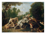 Dogs Fighting in a Wooded Clearing Giclee Print by Frans Snyders Or Snijders