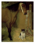 At the Stable, Horse and Dog, C.1862 Giclee Print by Edgar Degas