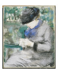 Girl Sitting in the Garden, or Knitting, 1879 Giclee Print by Édouard Manet