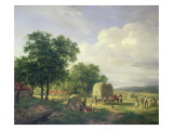 Wooded Landscape with Haymakers, 1822 Giclee-trykk av Hendrick van de Sande Bakhuyzen