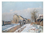 The Road from Gisors to Pontoise, Snow Effect, 1872 Giclee Print by Camille Pissarro