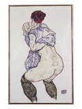 Mistress Halbakt with Green Stockings, 1917 Giclee-vedos tekijänä Schiele Mistress Halbakt with Green Stockings, 1917 Giclee-vedos tekijänä Schiele