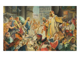 Jesus Removing the Money Lenders from the Temple Giclee Print by McConnell 