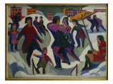 Ice Skating Rink with Skaters, 1925 reproduction procédé giclée par Ernst Ludwig Kirchner